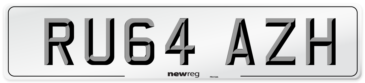 RU64 AZH Number Plate from New Reg
